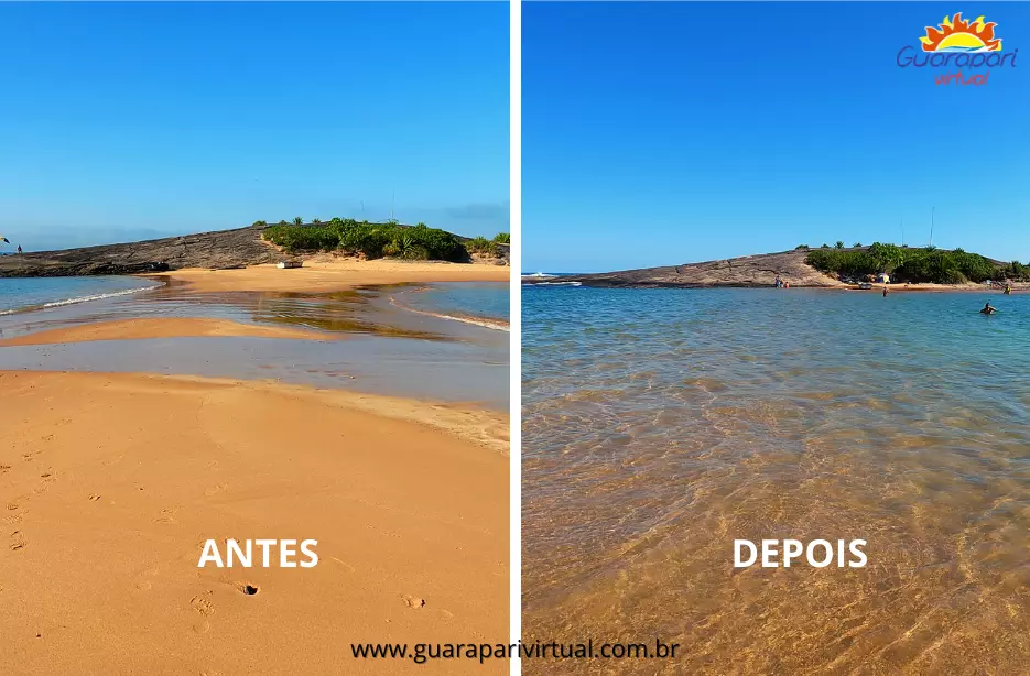 Encontro das águas na Praia de Setiba - Guarapari/ES